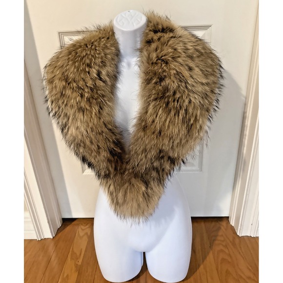 The Unbranded Brand Accessories - Vintage Real Fur Collar Hook Closure 46"x5" Mob Wife Gorpcore Whimsygoth